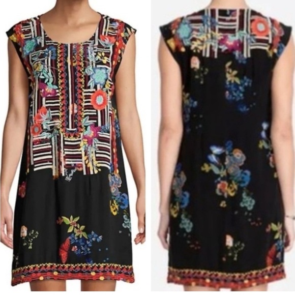 Johnny Was | Dresses | Johnny Was Biya Bracciana Embroidered Silk Shift ...